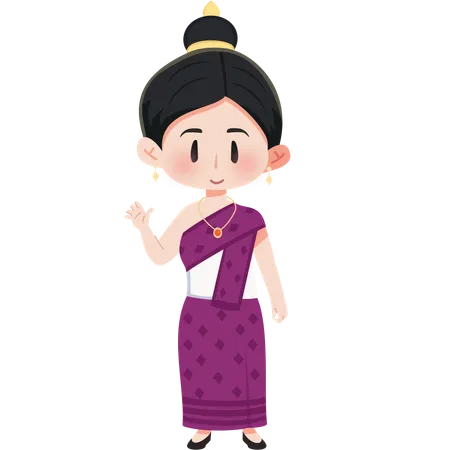 Laos  Ruean Ton girl  Illustration