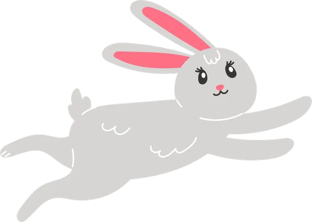 Lapin de Pâques sautant  Illustration