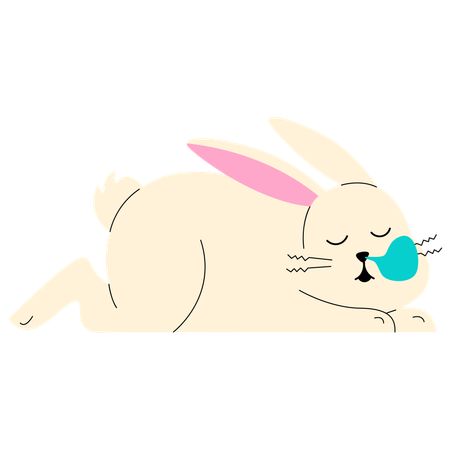 Lapin qui fait la sieste  Illustration