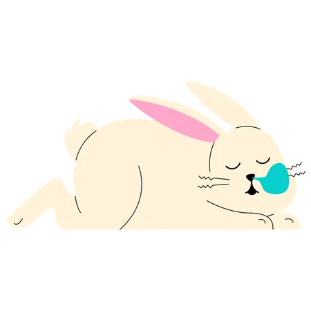 Lapin qui fait la sieste  Illustration