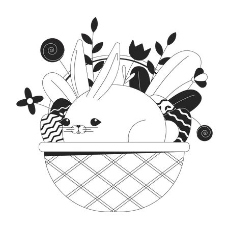 Panier de Pâques lapin  Illustration