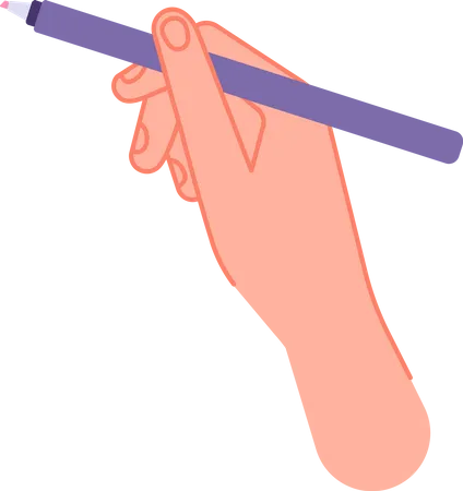 Braço segurando lápis  Ilustração