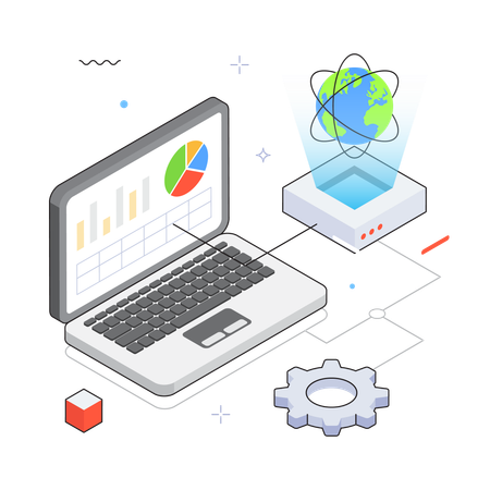 Laptop Analytics  Illustration