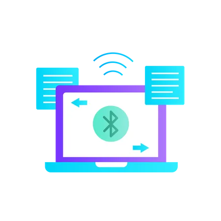 Notebook com conexão Bluetooth  Ilustração