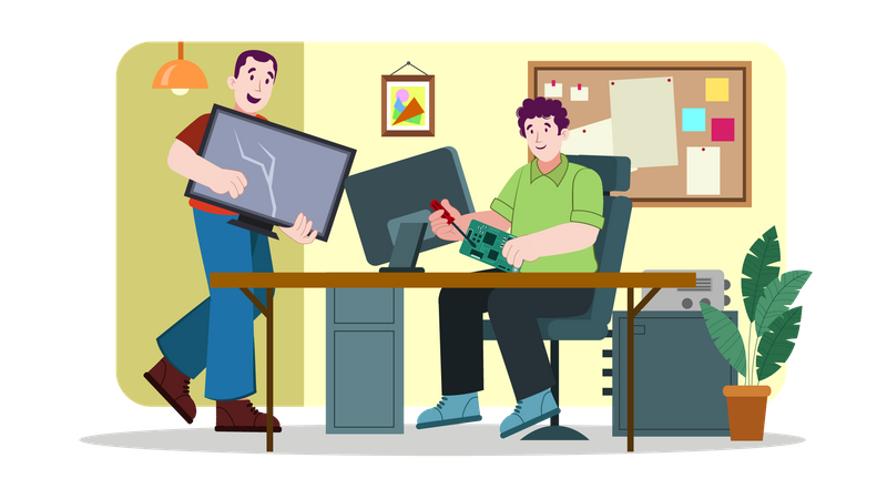 Laptop Damage Service  Illustration