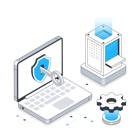 Laptop Data Security  Illustration