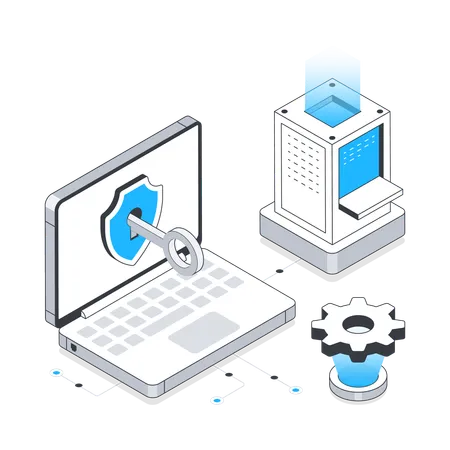 Laptop Data Security  Illustration