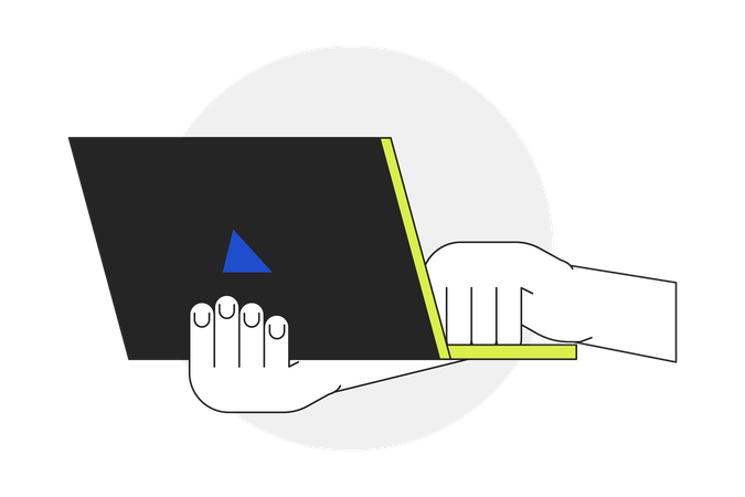 Laptop halten  Illustration