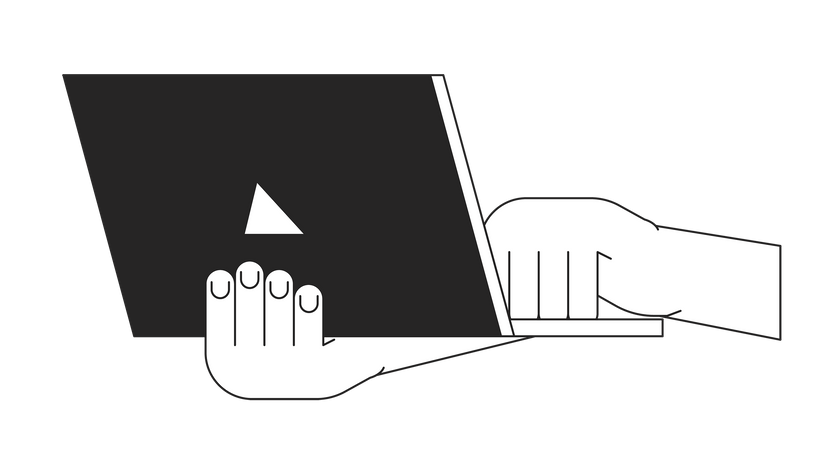 Laptop halten  Illustration