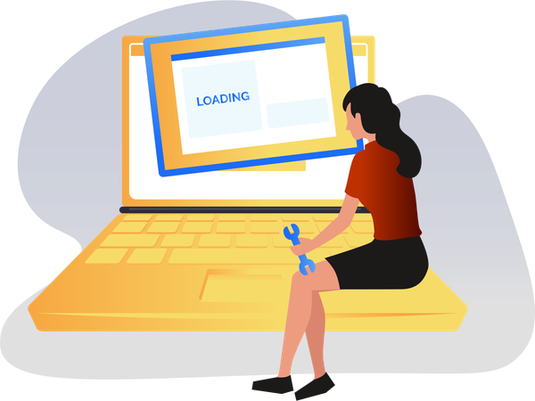 Laptop Loading  Illustration