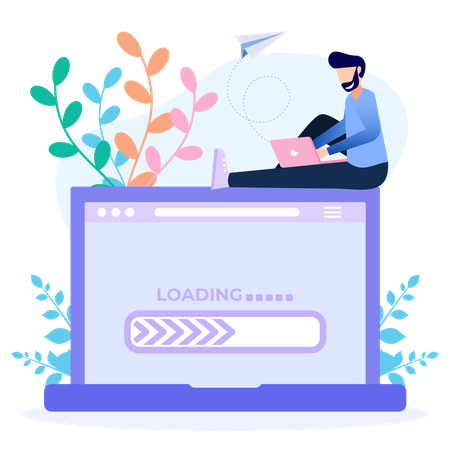 Laptop Loading  Illustration