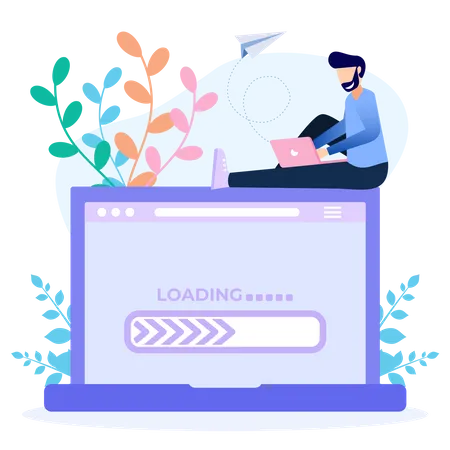 Laptop Loading  Illustration