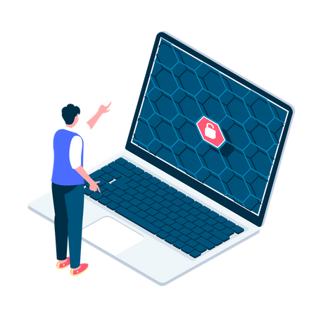 Laptop security  Illustration