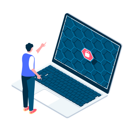 Laptop security  Illustration