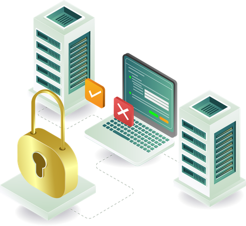 Laptop security password not access  Illustration