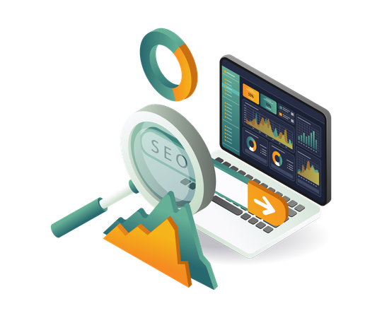 Laptop web search activity tracked  Illustration