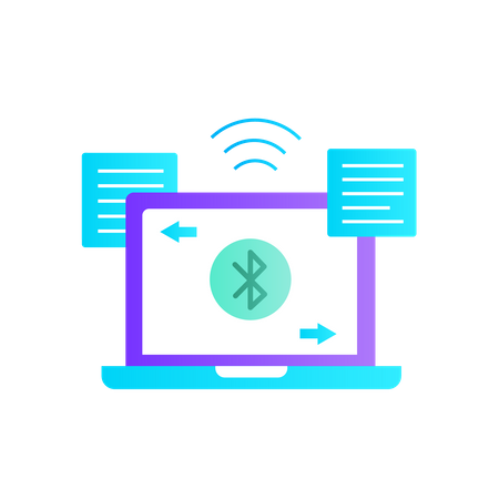 Laptop with Bluetooth connection  Illustration