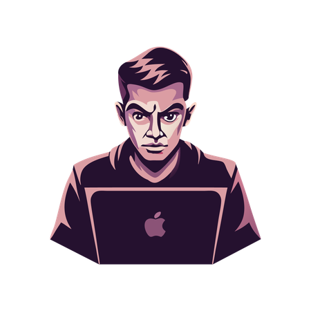 Laptop Worker  Illustration