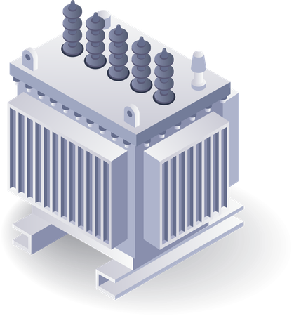 Large Electric Transformer Flat  Illustration