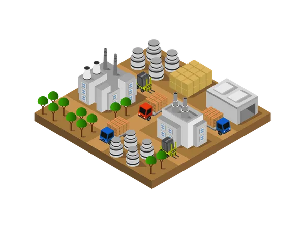 Large industrial factory  Illustration