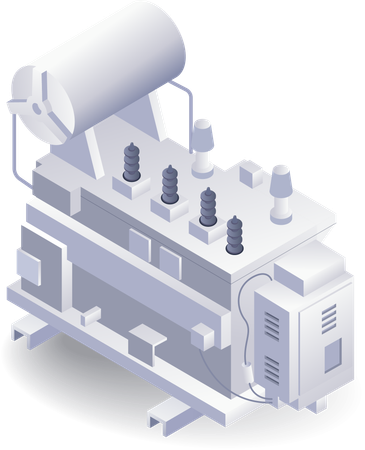 Large Transformer Electric Distribution  Illustration