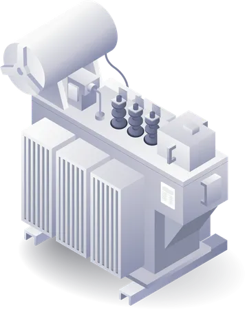 Large Transformer Electrical Distribution  Illustration