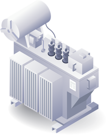 Large Transformer Electrical Distribution  Illustration