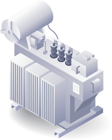 Large Transformer Electrical Distribution  Illustration