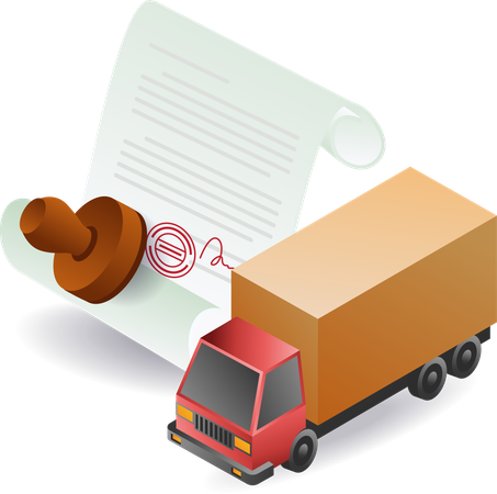 Large truck permit to enter the area  Illustration