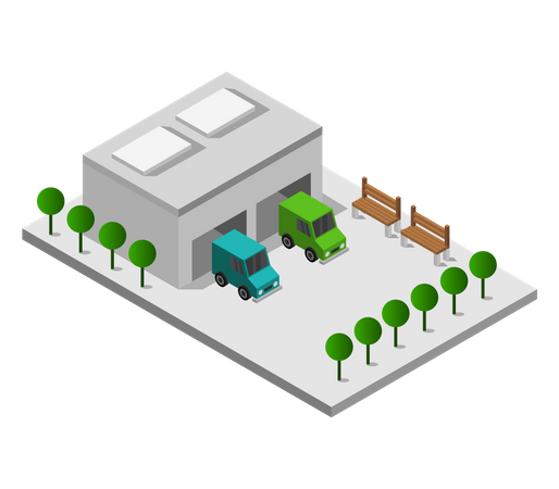 Large Warehouse  Illustration