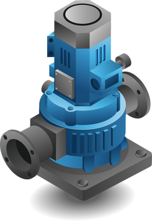 Large water pump machine  Illustration
