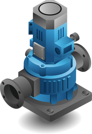 Large water pump machine  Illustration