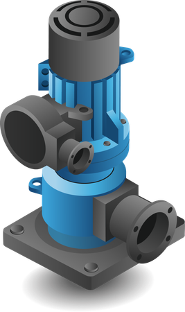 Large water pump machine technology  Illustration