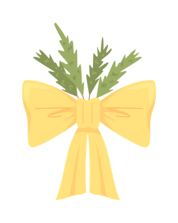 Large yellow ribbon bow  Illustration