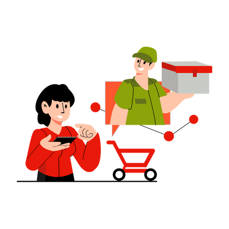 Las compras en línea  Ilustración