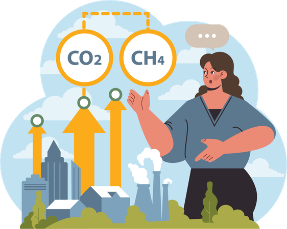 Las fábricas deberían reducir las emisiones de carbono  Ilustración