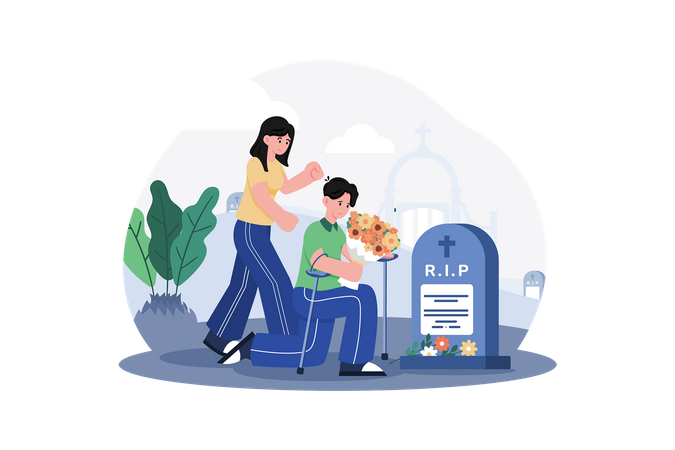 Las familias se reúnen para honrar a sus seres queridos que fallecieron en servicio  Ilustración