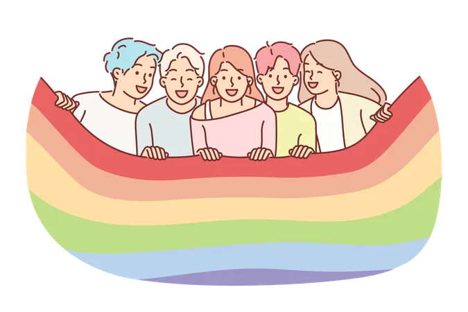 Las niñas simbolizan LGBT  Ilustración