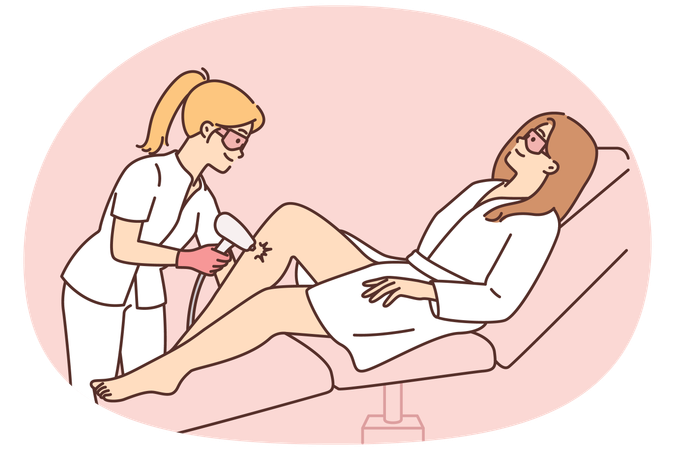 Laser hair removal methods for women  Illustration