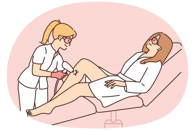 Laser hair removal methods for women  Illustration