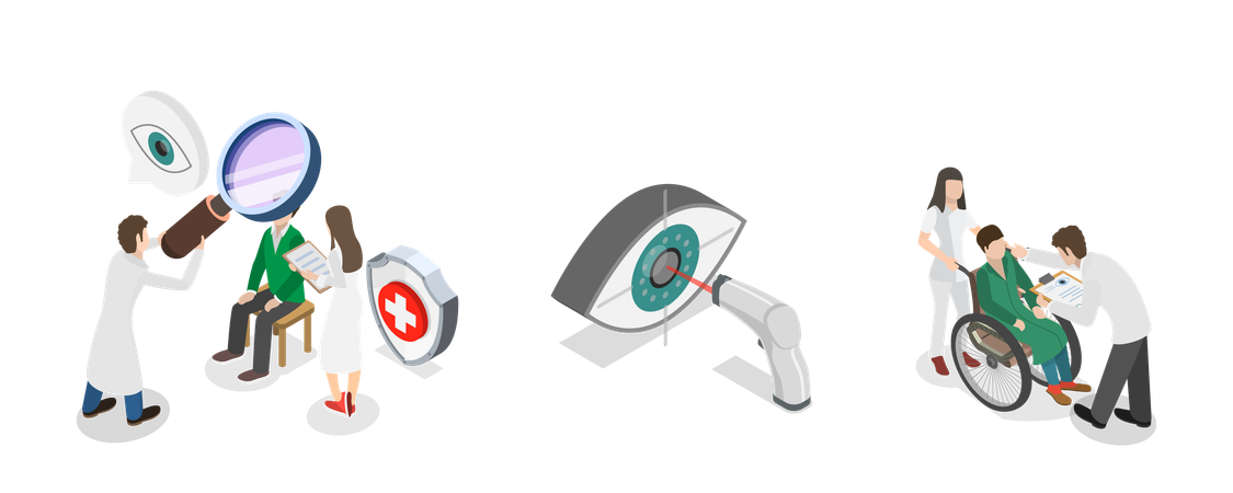 Lasik Surgery at Ophthalmology Clinic  Illustration