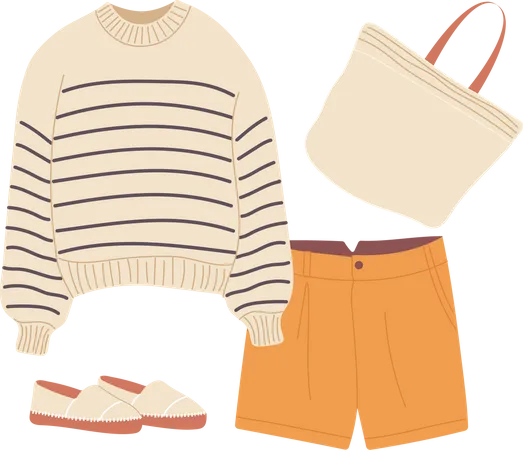 Lässiges Modeoutfit  Illustration