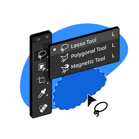 Lasso Polygonal Magnetic tool  Illustration