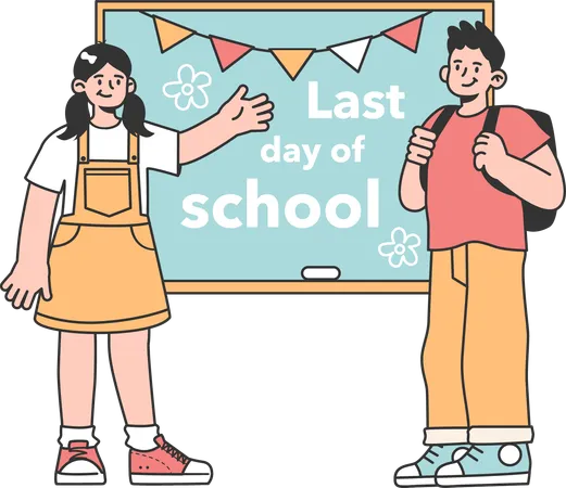 Last day of school  Illustration