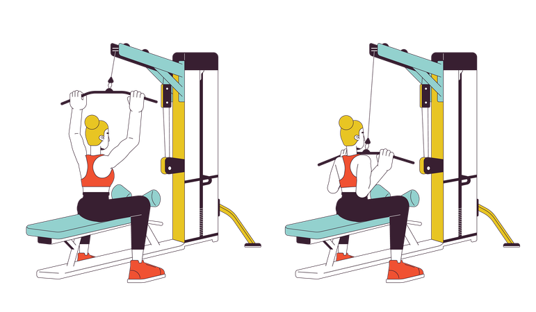 Lat pulldown machine  Illustration