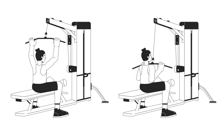 Lat pulldown machine  Illustration