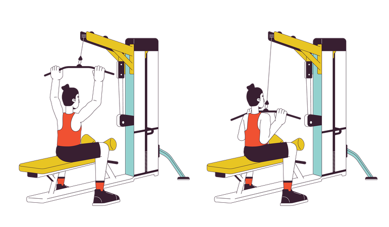 Lat pulldown machine  Illustration