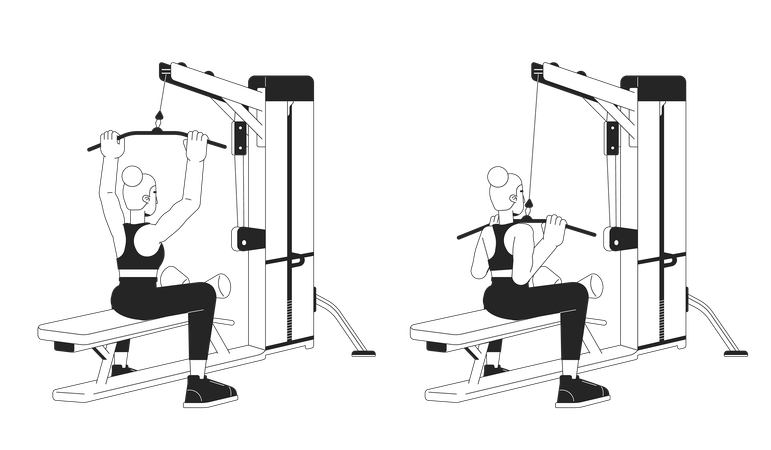 Lat pulldown machine  Illustration