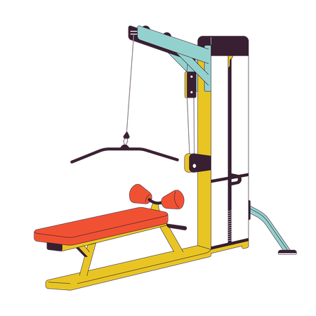 Lat pulldown machine  일러스트레이션