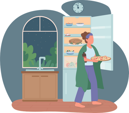 Late night eating  Illustration